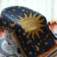American Country Retro Jacquard Woven Blanket Sun Moon God Sofa Throw Dust-proof Cushion Carpet Cushion Textile Dropshipping 1