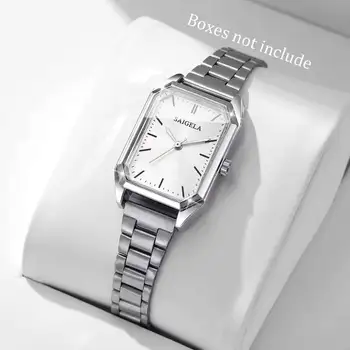 Fashion Rectangle Women Watches Simple Analog Quartz Wristwatch for Girls Clock Gift Reloj Mujer（Without Box）