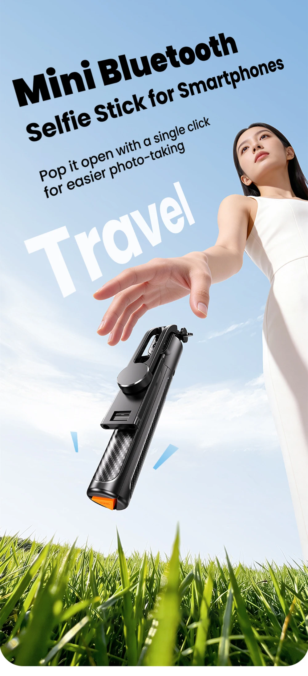 Portable Bluetooth Selfie Stick Tripod For Smartphones Extendable_voghion.com