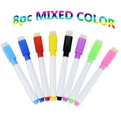 8-Pack Magnetic Colorful Whiteboard Markers with Built-In Erasers for Kids' Art and School Use (8pc multicolor)