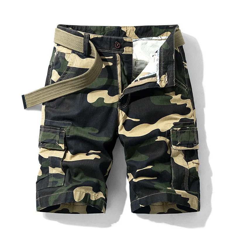

Boys Oversize Summer Camouflage Shorts Breathable Lace Up Military Camo Cargo Overalls Shorts Men Tactical Cotton Short Pants