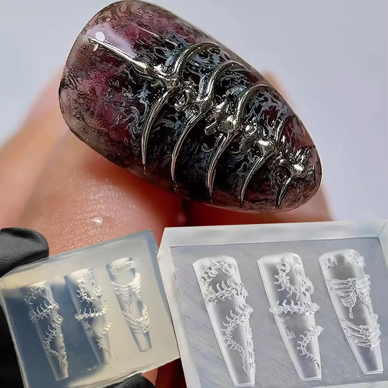 1개 뱀 3D 아크릴 몰드 은방울꽃 네일 아트 장식 네일 DIY 디자인 실리콘 네일 아트 몰드