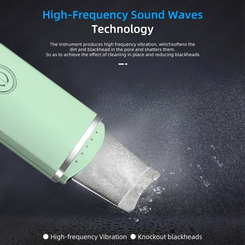 Facial Cleansing Ultrasonic Scrubber Blackhead Remover Face Cleaning Ultrasonic Cavitation Peeling Shovel Beauty Skin Face Care