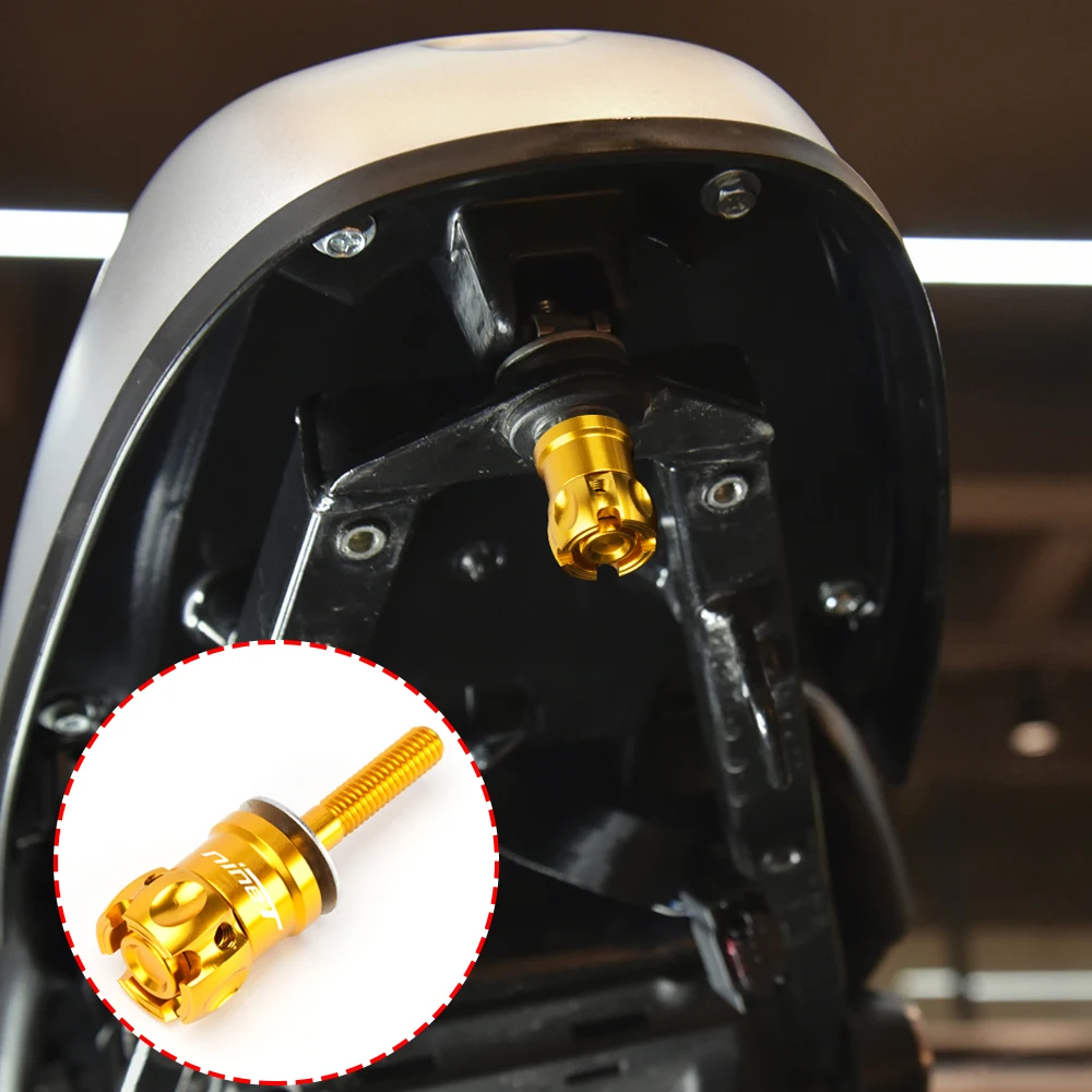 2x Motorrad Sitzschrauben Aluminium - Chrom Schwarz Mit C-Clips Für Sichere Befestigung