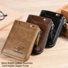 Mens Wallet Leather Business Card Holder Zipper Purse Luxury Wallets for Men RFID Protection Purses Carteira Masculina Luxury