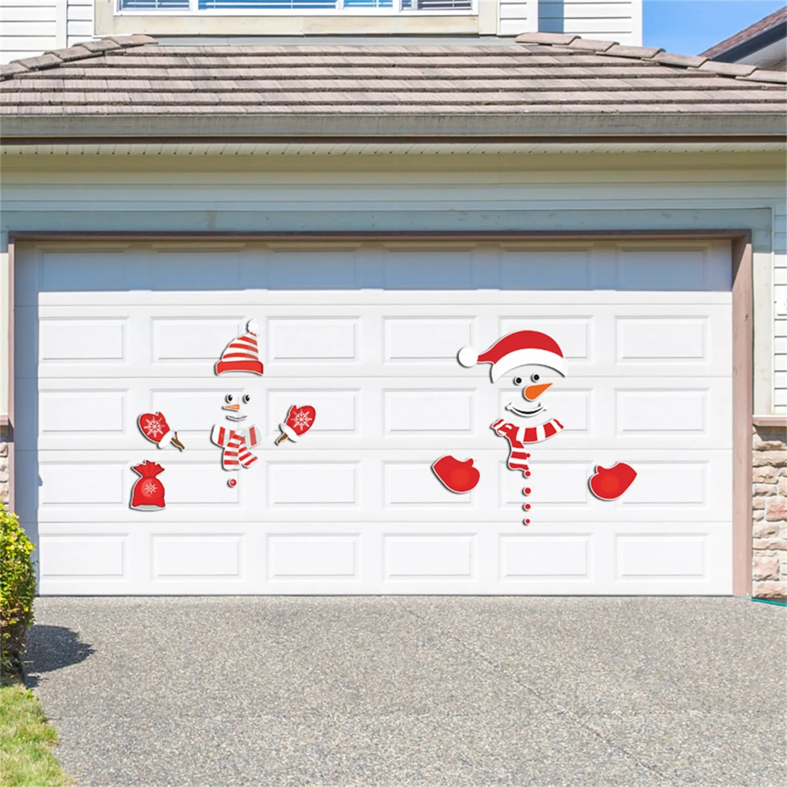 Christmas Garage Door Decoration Stickers Outdoor Xmas PVC Door Decals  Non-Magnetic Christmas Decor Garage Door Decor for Fridge Window Wall Door  Party Decoration 