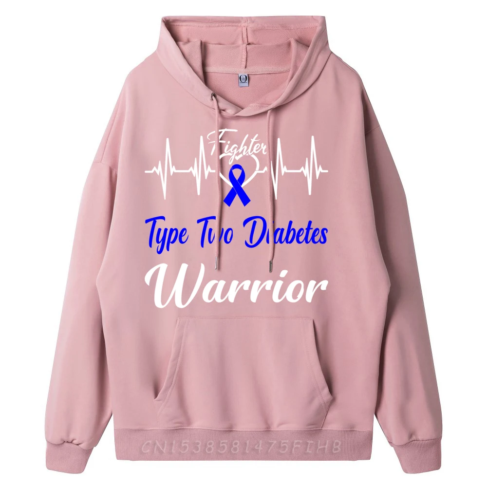 Hoodies Type Two Diabetes Diabetic T2D Hoodies Summer Retro Casual long Sleeve Round Collar Man Sweatshrt Casual Type Two Diabetes Diabetic T2D Fighter Warrior Heartbeat oufen