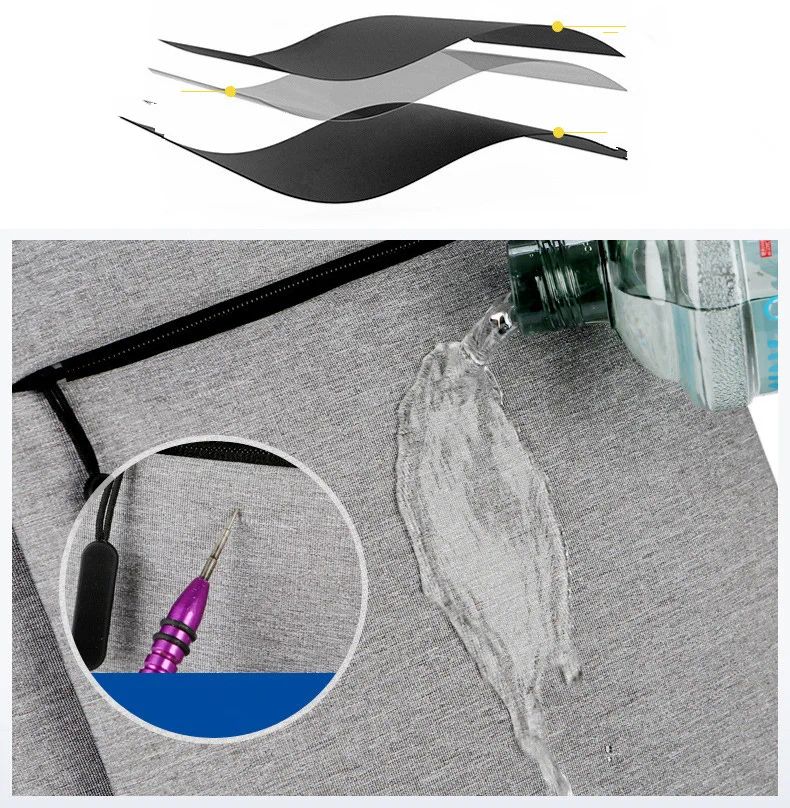 SKOANBE Backpack Men's Leisure Outdoor USB Charge Charging Sports Backpack Business Computer Bag Travel Bag External Outside Bag