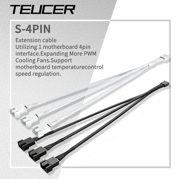 TEUCER 마더보드 CPU 선풍기 PC 케이스 선풍기 익스텐션 어댑터 케이블, PWM 암-3/4 핀 스플리터 케이블, 4 핀, 1, 2, 3/4
