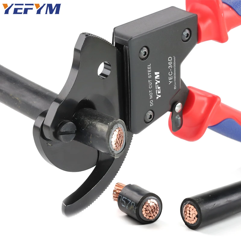 Ratcheting Cable Cutters Wire Pliers YEC-36D Heavy Duty Wire Cutters For Multi-Strand Aluminum & Copper Cables up to 240mm&sup2;