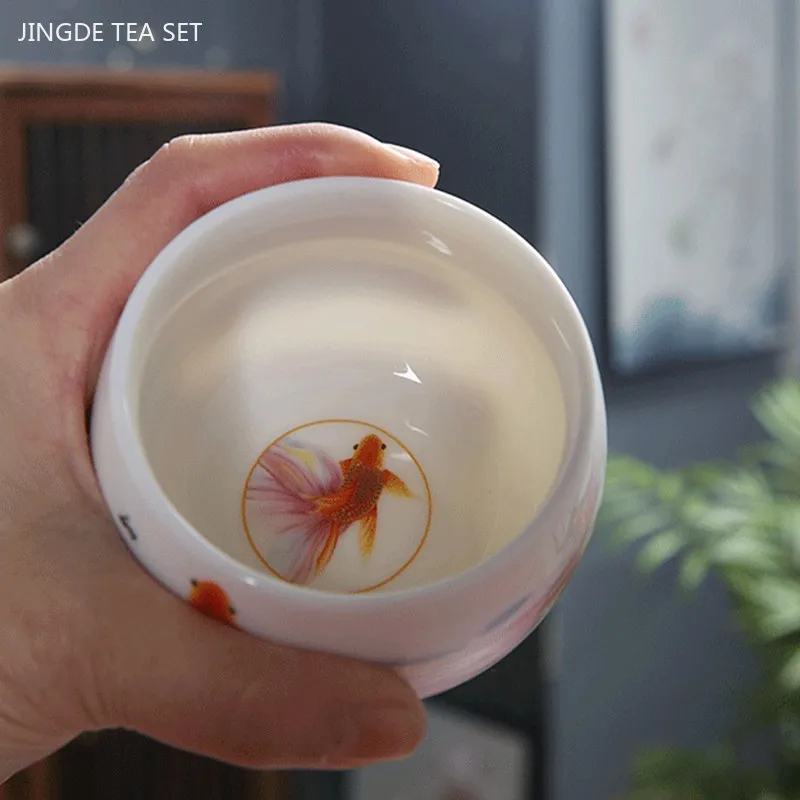 170ml Hand-painted White Porcelain Master Cup Exquisite Ceramic Tea Cups Traditional Custom Tea Set Chinese Tea Accessories