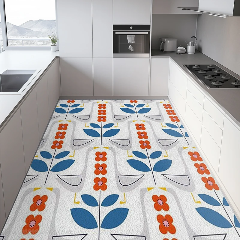 Japanese Style Decorate Kitchen Mats Non-slip PVC Water-proof Oil-proof Soft Mat Easy-to-clean Impermeable Mats Ковер Tapis 러그 5