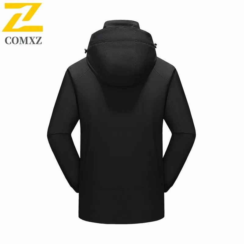 COMXZ Outdoor Mountaineering Jacket Men Premium Windproof Coat Classic Hooded Comfort Durable Lightweight Autumn Clothing