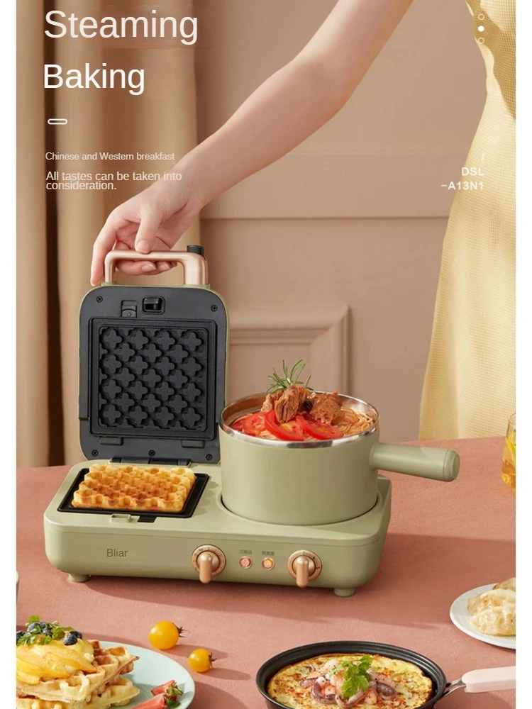Bear Breakfast Maker Machine Household Stew-Pan Light Food Machine Multi-Function Four-in-One Pressure Toasted Bread Toaster