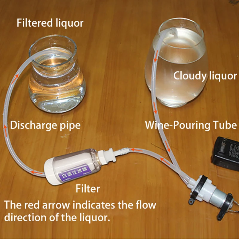 Macchina per il filtro dell'alcool per birra fatta in casa Pompa per filtro per liquore elettrica Purificatore di alcol a carbone attivo in ceramica con pompa elettrica - Image 5