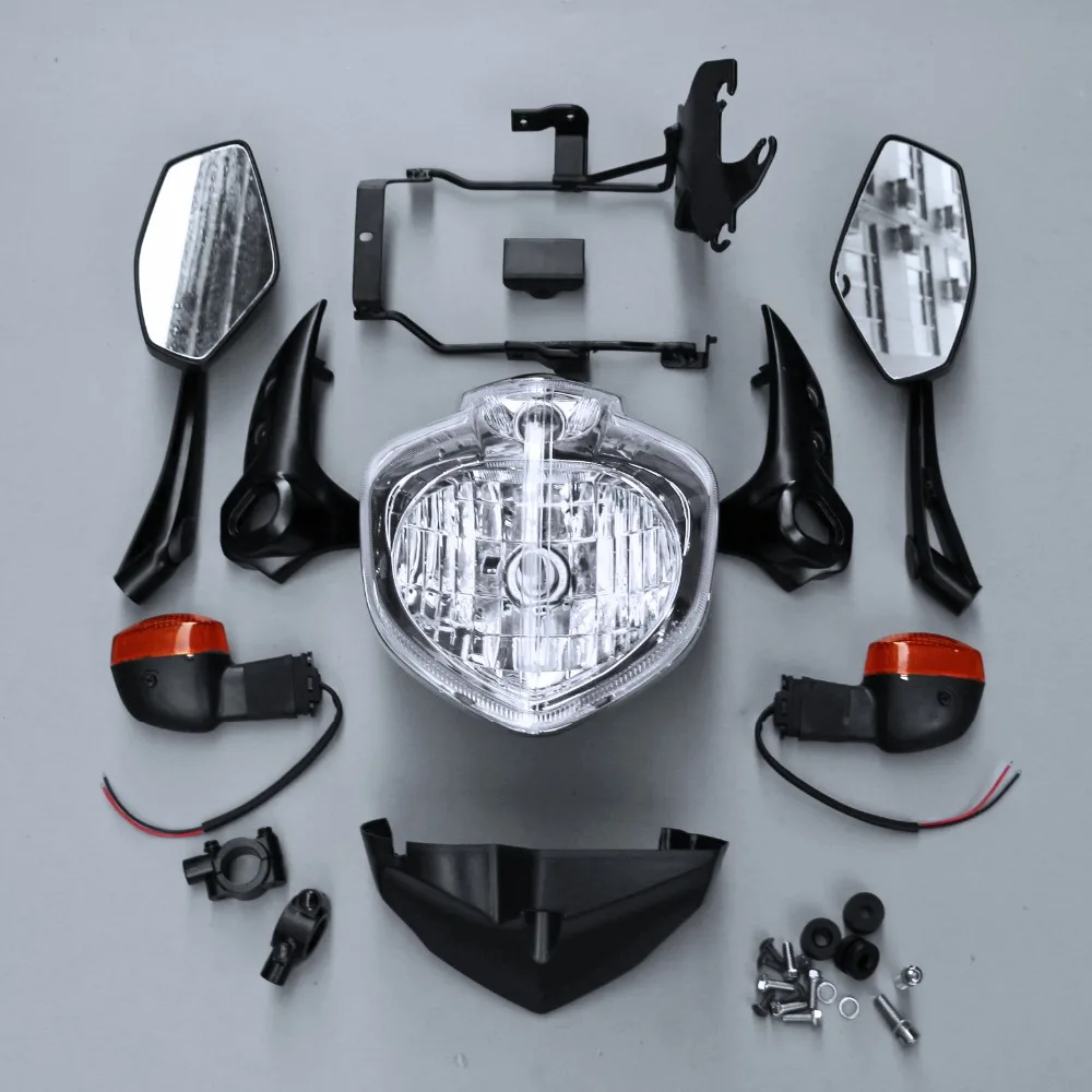Fit for FZ6 FZ6N FZ6S 2007-2010 08 09 Headlight Set Head Light Assembly Bracket rearview mirror turn signal speedometer Cover