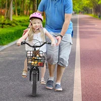 Vélo pour enfants de 14 pouces pour enfants de 3 à 7 ans, avec roue d'entraînement et panier réglables en hauteur, noir/blanc/violet/rose 3