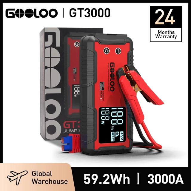 Gooloo 3000a Auto Starthilfe 16000mah Power Bank tragbares Ladegerät  Booster 12V Auto Start gerät Notfall Batterie