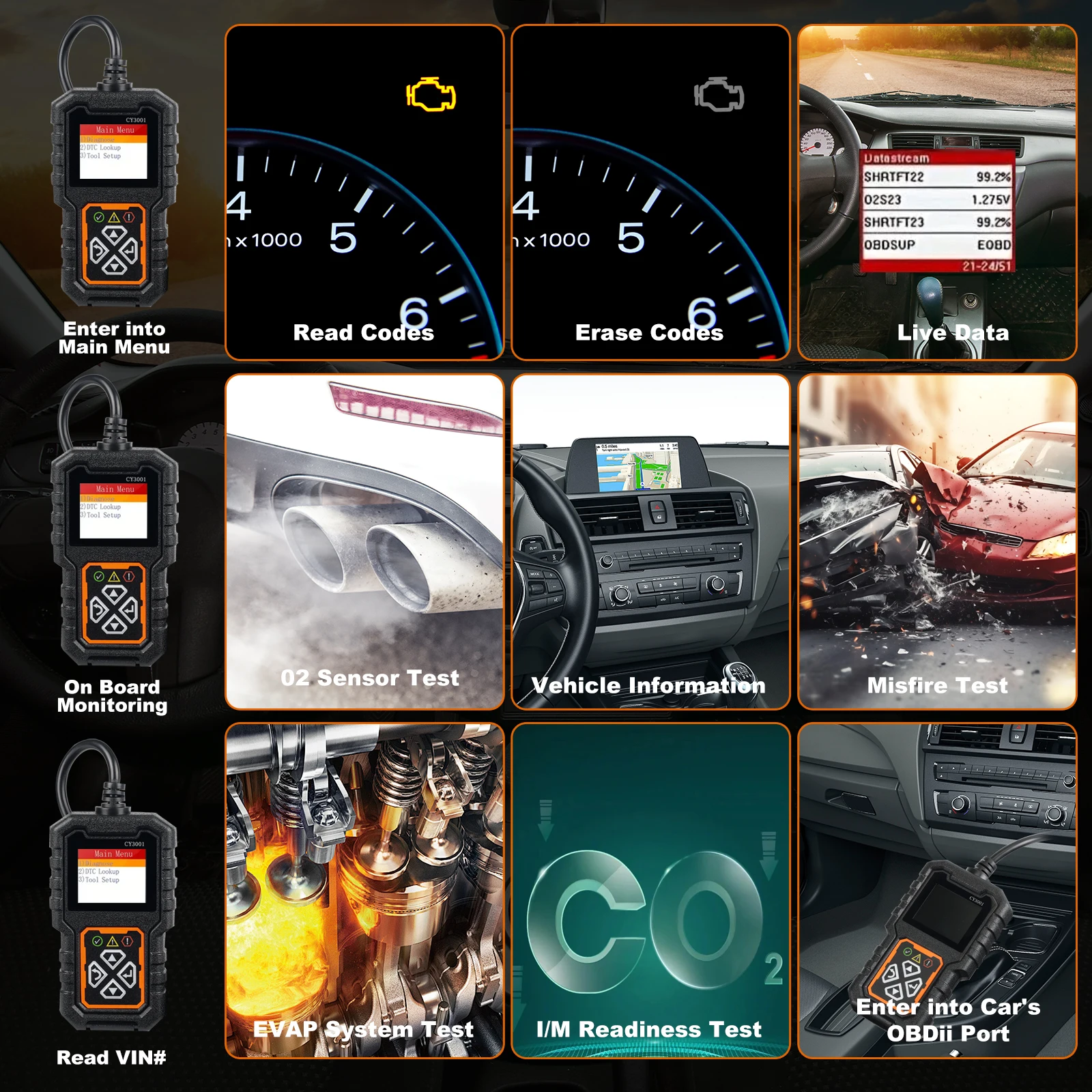 Advanced Automotive Diagnostic Scanner for Vehicle Status Analysis