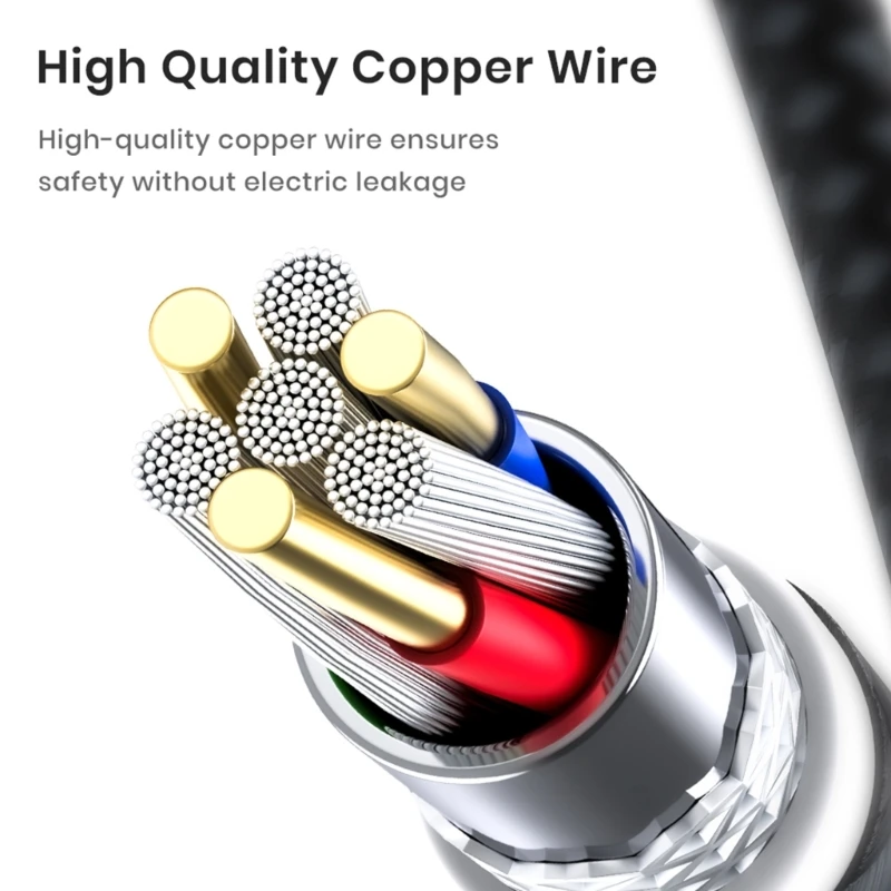 USB Type C 3.0A PD 20W Fast Charging Data Sync Cable with LED Display Nylon Braided USB to Type C Cable