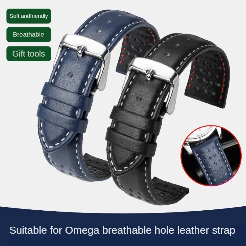 Cinturino In Pelle Bovina Traspirante Sostituisci Omega Panda Eye 311.32/Speedmaster Moon Ck2998 Cinturino In Pelle Con Interfaccia Piatta 19Mm