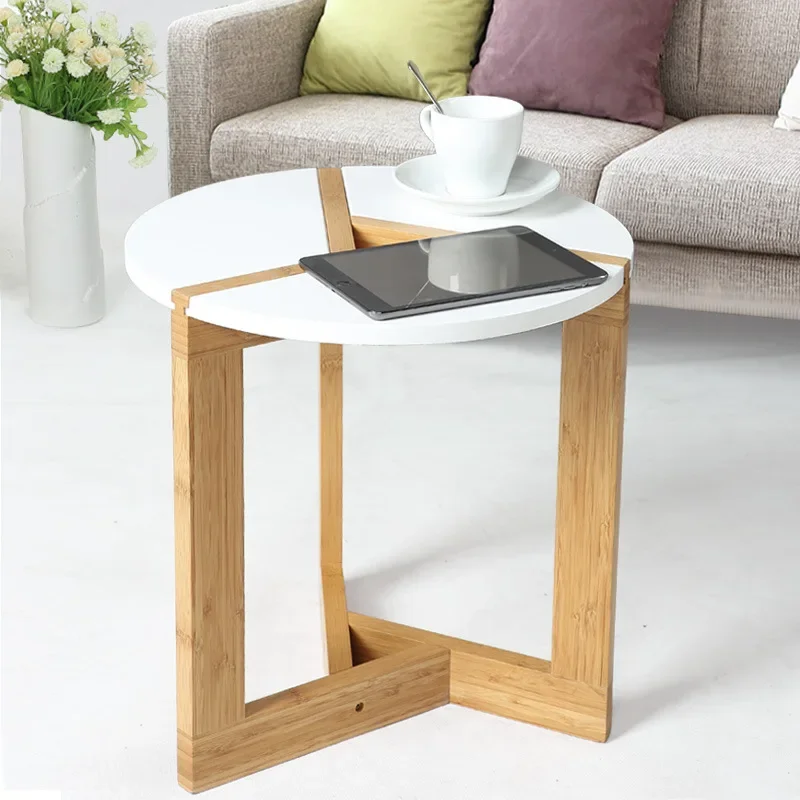 

European-style furniture simple and stylish round edge few living room coffee round table hotel small table