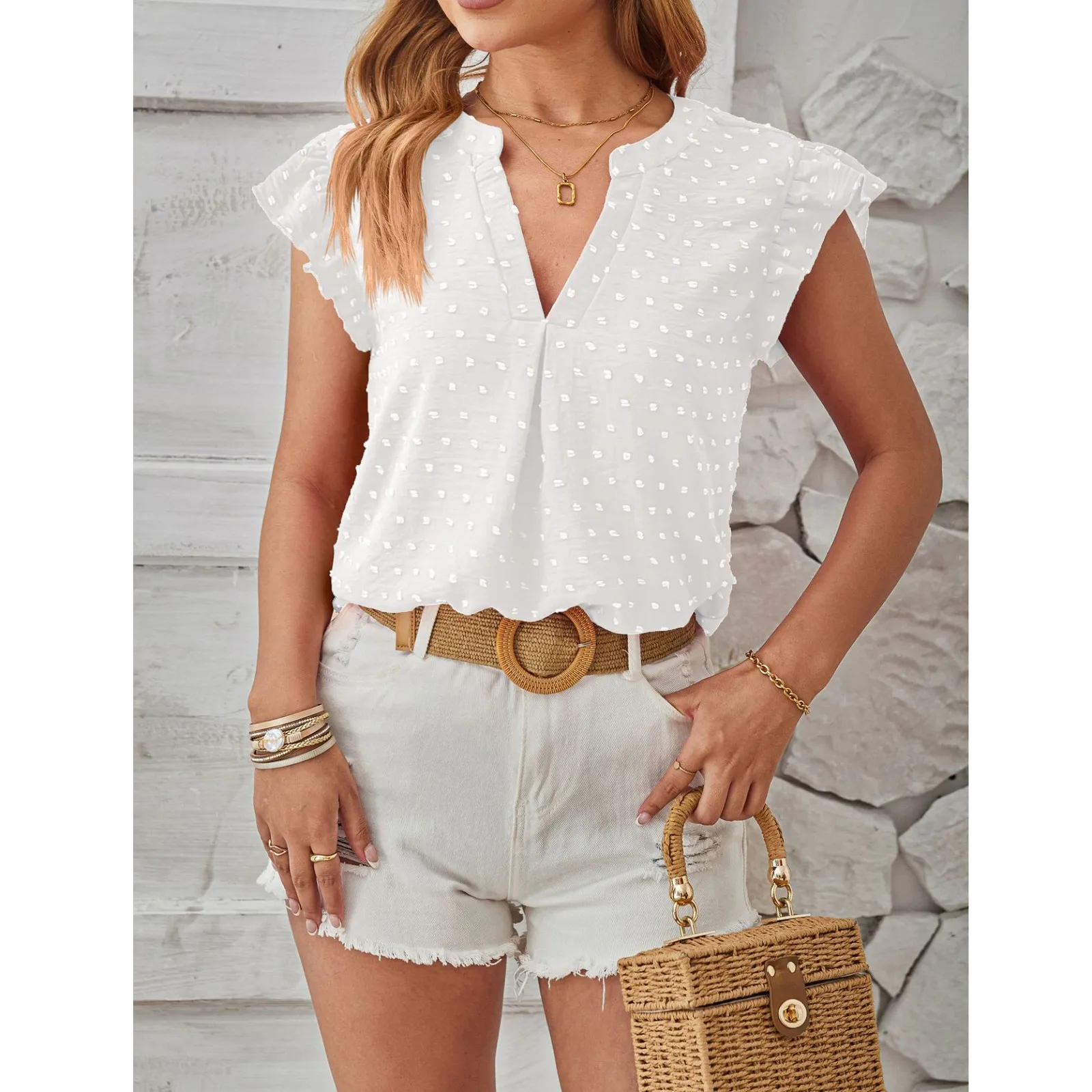 

Fashion Chiffon Top Women's Solid Color Shirt Casual Short Sleeve Top Chic Woman Blouse Shirts Elegant Blouses Summer 2024 New