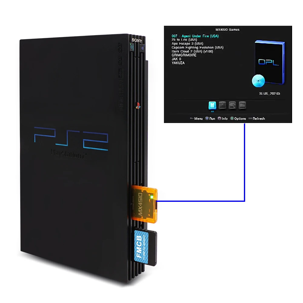 ファミコン　PS2 まとめて PCSX2】型番50000のPS2からBIOS吸出し！FreeDVDBootとFMCBメモカ