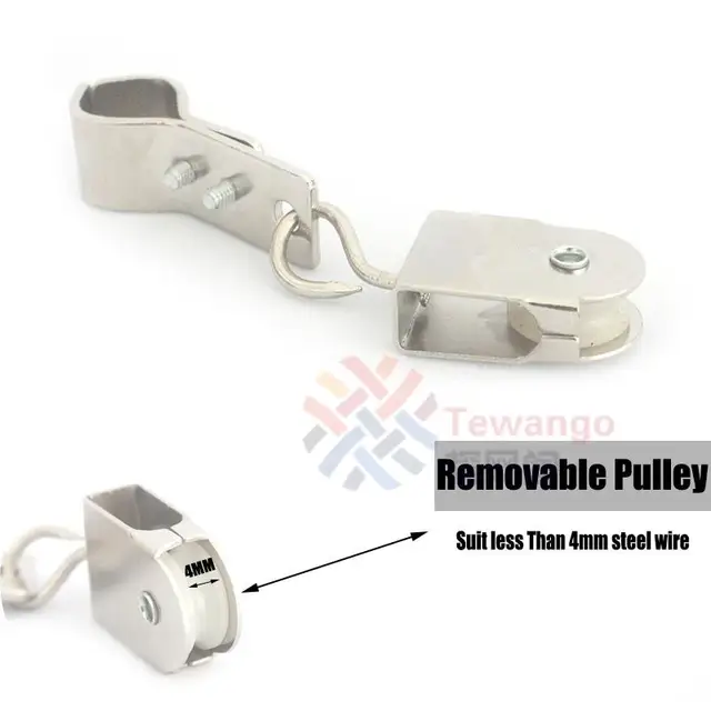 Rozsdamentes Acél Szíjtárcsó Csőbilincsek 25 Kg Terhelés Csapágy Pergolas Hullám Lombkorona Visszahúzható Árnyékháló Tartozékok 15-20 Mm-Es Csőhöz - Image 5