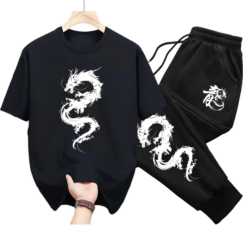 Mens Pure Cotton Tshirt and Trousers Set