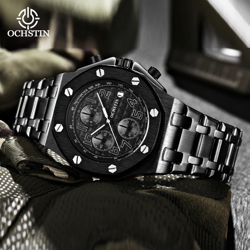 OCHSTIN Promotional Model 2024 Pilot's Series Personalized Fashion Watch Multifunctional Quartz Movement Men's Quartz Watches