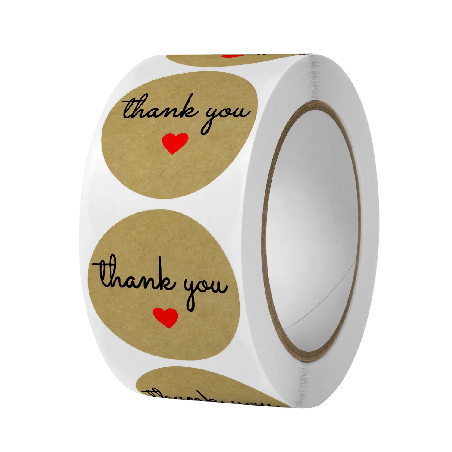 500 Assorted Thank You 1.5 In Round Stickers Roll With Geometric Designs