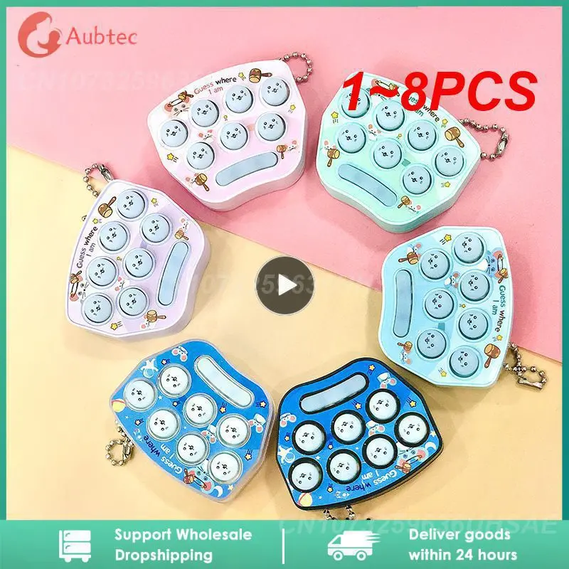 

1~8PCS edc mini hand Whack-A-Mole Fidget Toys Push bubble anxiety Sensory simple dimple Keychain anti stress relief For Children