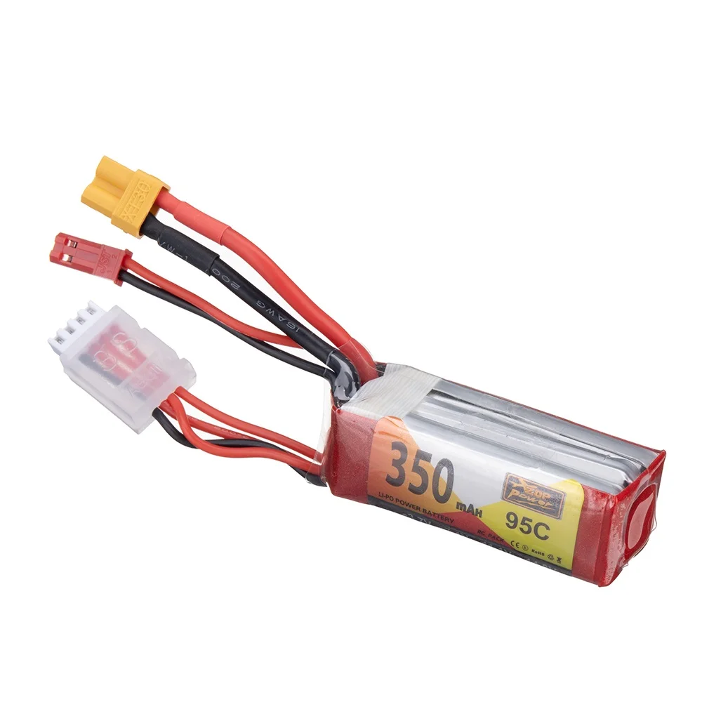 Zop Power 11.1V 350Mah 95C 3S Lipo Battery Xt30 Jst Plug Per Rc Drone