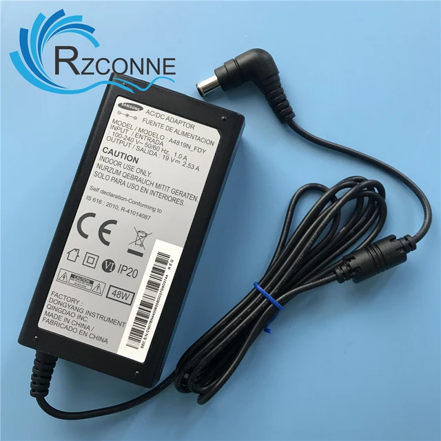 19v 2.53a 48w ac adaptateur pour samsung tv alimentation chargeur a4819-fdy  un32j4000af un32j4000agxzd un22h5000 un32j4000