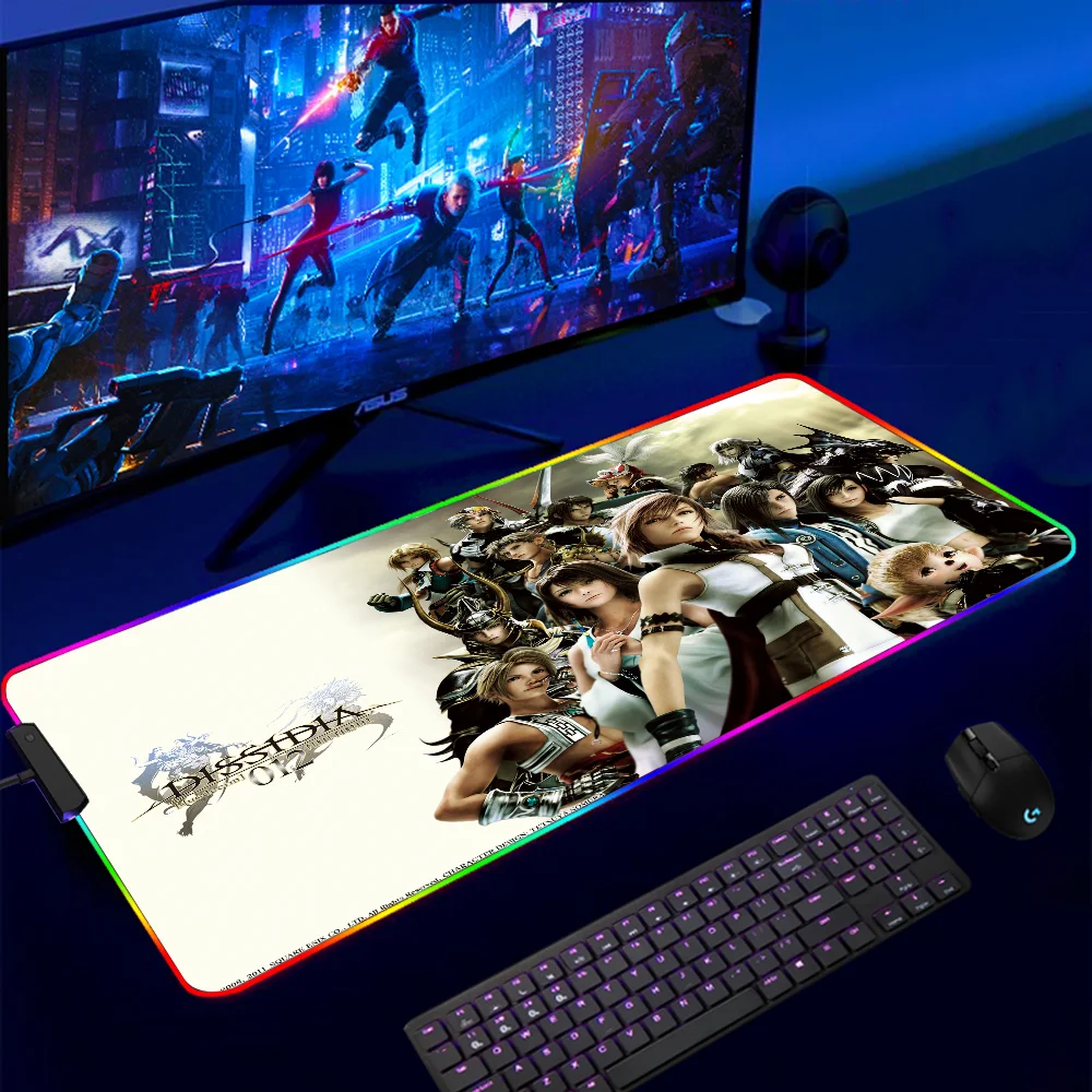 

Final Fantasy LED Gaming Mousepads Large Desk Mat PC Gamer XL Mousepad RGB Mouse Pad Luminous Mouses Mice Mats With Backlight