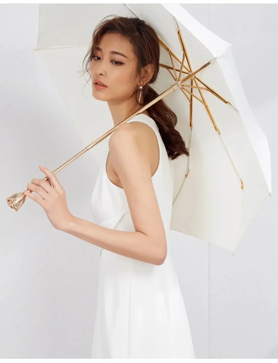 Description Picture 6 of itemWomen Umbrella Rain Flower Wedding Windproof Portable Female Rain Gear Luxury Three-fold Parachase Parasol Umbrella Academy