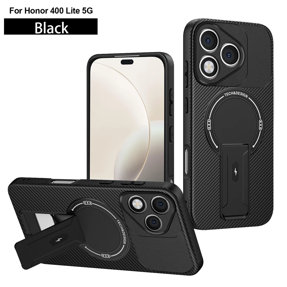 Shockproof Armor Magnetic Wireless Charging Phone Case with Bracket Cover