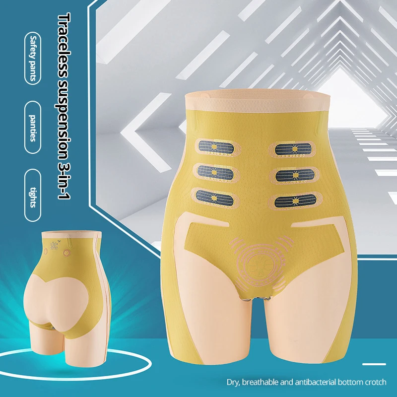 Flarixa Seamless Body Shapewear Woman Flat Belly Sheath Panties 5D Magnetic Levitation Belly Shorts Under the Skirt Safety Pants