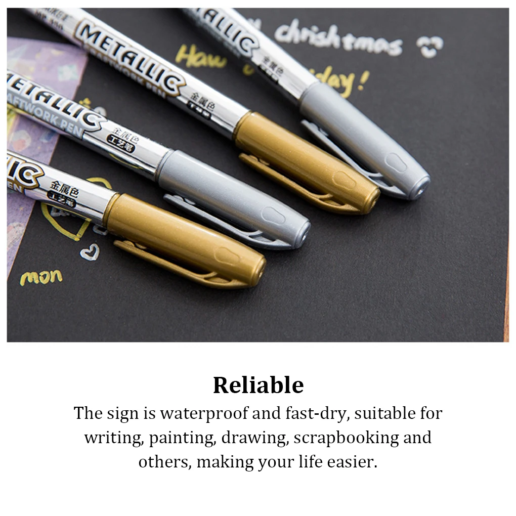 8 Pieces Mark Pens Fluid Waterproof Sign Pen Paper Board Card Fast Dry