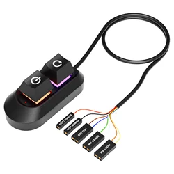 RGB LED Desktop PC Power On/Off and Reset Button with 2M Extension Cable (No RGB Button)