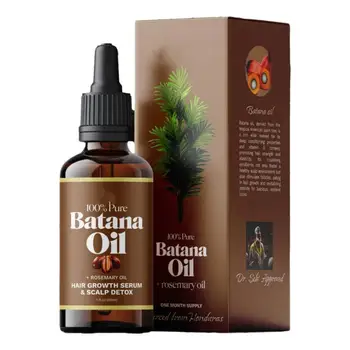 Olio di Batana Puro al 100% + Siero per la Crescita dei Capelli al Rosmarino 30ml, Trattamento Detox e Nutriente per il Cuoio Capelluto, Rafforza i Capelli, Riduce le Doppie Punte
