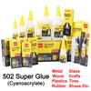 Powerful Super Glue Extra Strong 502 Cyanoacrylate Fast Adhesive Puzzle Wood Plastic Model Toy Metal Glass Rubber CA Second Bond 6