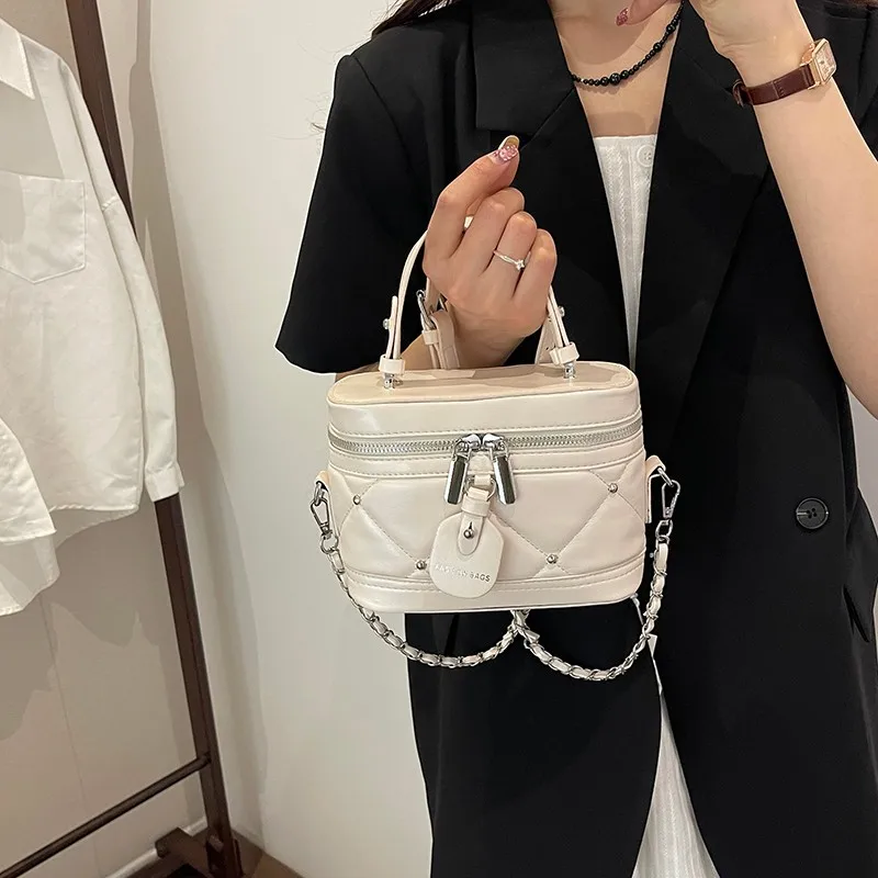 

Pink Handbag Women 2024 Spring Summer New Fashion Texture Versatile Crossbody Bags Temperament Commute Chains Shoulder Bags