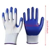1-10Pairs Work Gloves security Protection Grey Nylon Nitrile Gloves Blue Latex Coated Breathable Wear Logging Carpenter Supplies 6