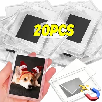 Transparent Magnet Photoes Holders Acrylic Refrigerator Magnetic Display Holder Clear Magnet Photo Frames Picture Insert Holders 1