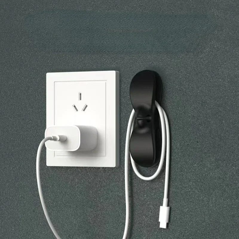 1 Pc Home Appliance Plug Organizer Data Line Management Clips Cord Wrapper Wire Cable Winder Kitchen Office Storage Hook Rack