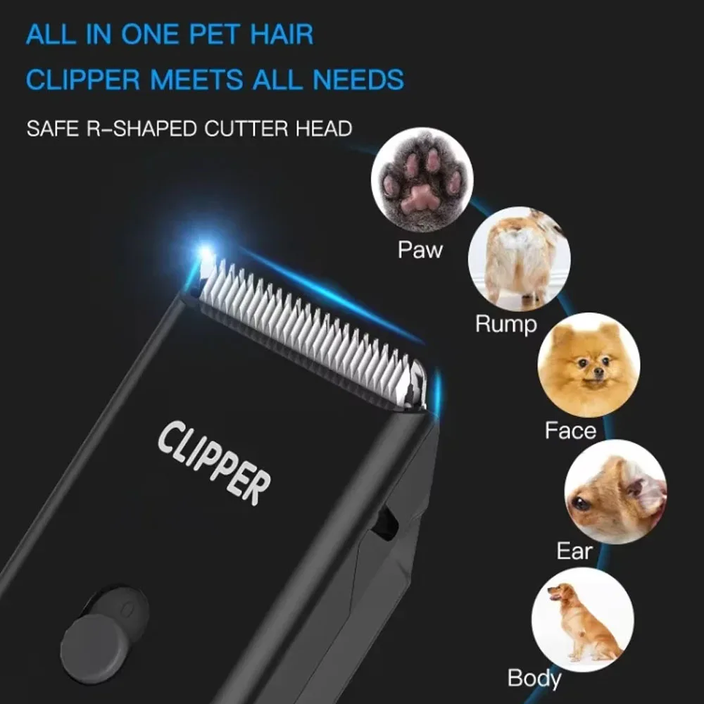Dog Cat Home Hair Waterproof Clipper Portable Electric USB Rechargeable Pet Grooming Tools Low Noise Shaver Cordless Trimmer
