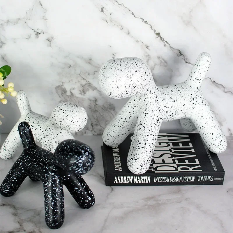 

Modern Abstract Spotted Dog Resin Statue Nordic Home Decoration Black White Spotted Dog Sculpture Ornaments Room Decoration Gift