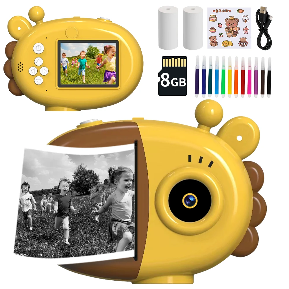 Appareil photo numérique instantané pour enfants avec papier d'impression,  vidéo pour enfants, cadeau d'anniversaire pour garçon, nouveau - AliExpress